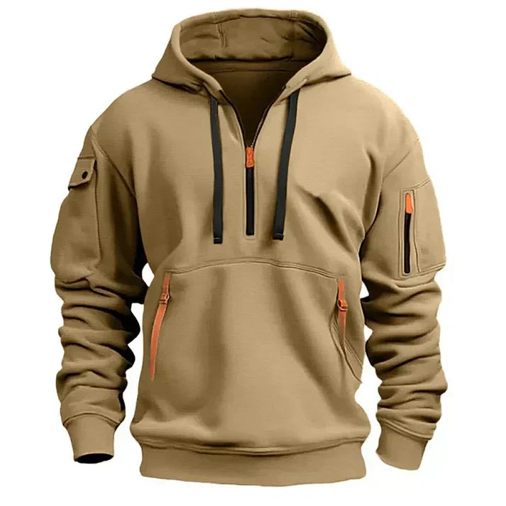 Pullover Herren Mit Kapuze | Halbreißverschluss Outdoor Stil