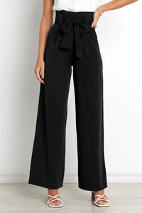 Isabella - Elegante Damenhose mit weitem Bein in Schwarz