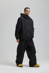 Unisex Winter Skianzug | Zweiteilig Satz in Schwarz