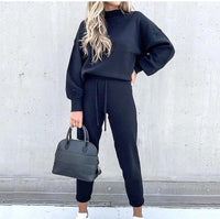 Damen Zweiteiliger Lounge-Set – Bequemer und stylischer Sweater und Jogginghose für Freizeit und Alltag in Blau