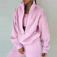 ActiveFit - Stylisches 3-teiliges Jogging-Lounge-Set für zu Hause und unterwegs in Rosa