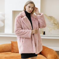 Kunstpelz-Winterjacke für Frauen - Jetje in Rosa