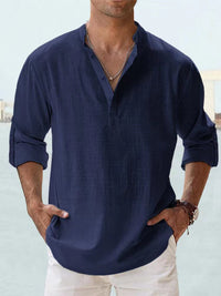 Eckhard | Herren Sommer Hemd | Langarm in Blau
