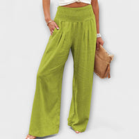 Thearya - Lässige weite Leinenhose in Hellgrün
