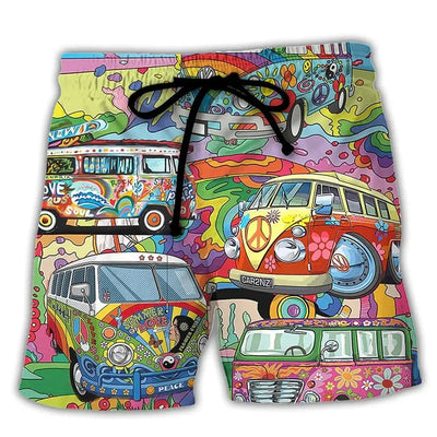 Herren Badeshorts für den Sommer mit Kordelzug und Grafikdruck