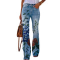 Hellblauer Denim mit floralem Print