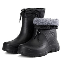 Wintergummistiefel | Gefütterter Umklappbarer Schaft in Schwarz
