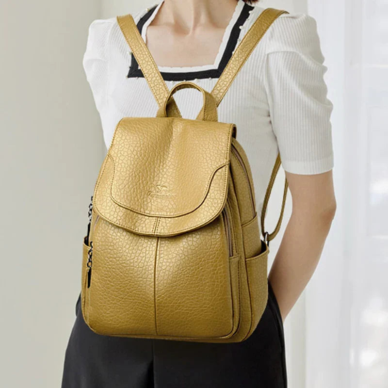 SANA | DIEBSTAHLSICHERER LEDERRUCKSACK