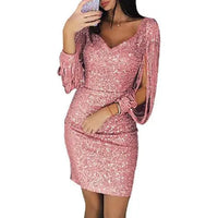 Glanzvolles Pailletten-Minikleid für jeden Anlass in Rosa