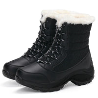 Damen Plateau-Schneestiefel | Lässig in Alles Schwarz