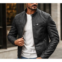 Lorcan - Bikerjacke mit Reißverschluss in Schwarz