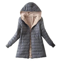 Cassandra | Dicke Winterjacke mit Kapuze in Grau