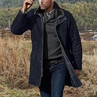 Ryan | Langer Wintermantel in Marineblau