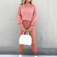 Damen Zweiteiliger Lounge-Set – Bequemer und stylischer Sweater und Jogginghose für Freizeit und Alltag in Hellrosa