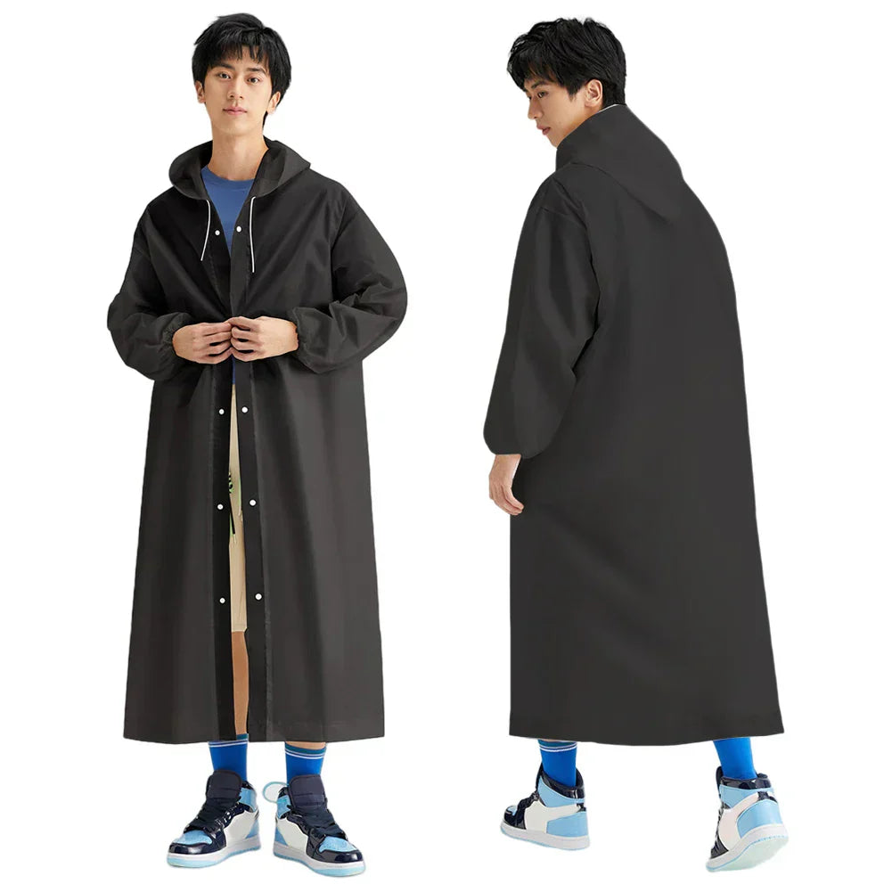 Unisex Regenponcho mit Kapuze - Wiederverwendbar und Winddicht für Outdoor-Aktivitäten