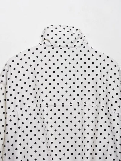 Dotty | Leichte Polka-Dot-Jacke mit Stehkragen &amp; Kordelzug