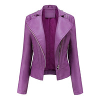Stylische Slim Lederjacke - Doutzen in Lila