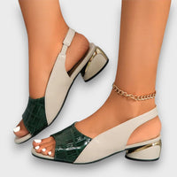 Davinya – Elegante Sandalen mit Kroko-Optik in Grün