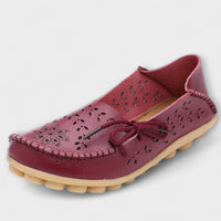 Stylish Casual Slip-On Flats in Weinrot