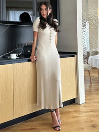 Saira | Elegantes Partykleid in Khaki