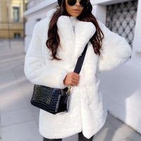 Kunstpelz-Winterjacke für Frauen - Jetje in Weiß