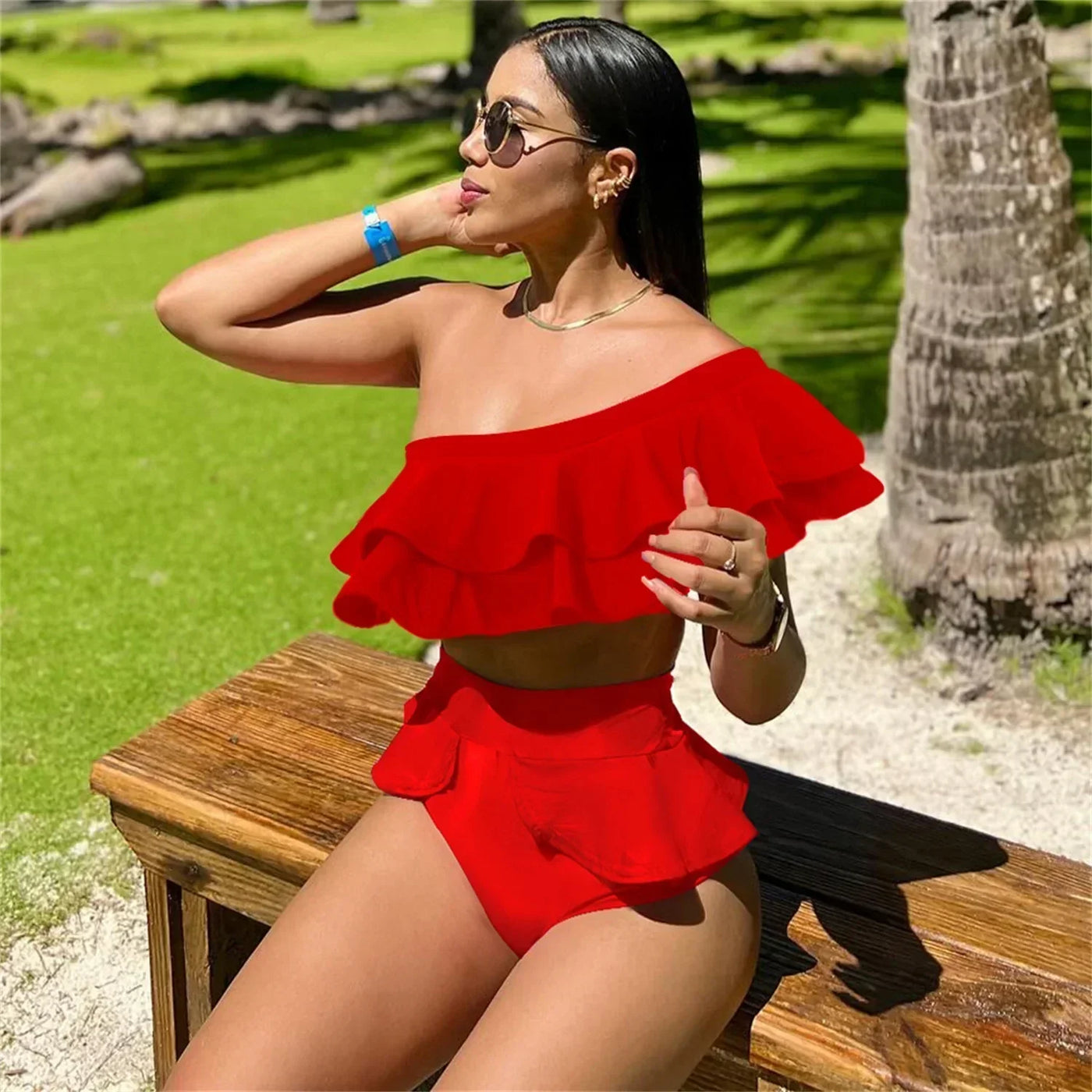 Jessica® | One-Shoulder-Badeanzug mit Rüschen