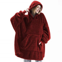 Oversize Hoodie Damen Kuschelpullover | Weich & Lässig in Burgund