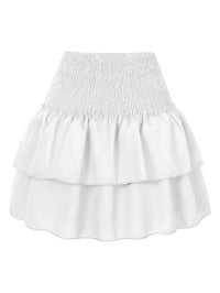Livia-Blumige Rüschenshort für Frauen in Weiß