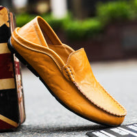 Orthopädische italienische Loafers aus Leder - Lance in Gelb