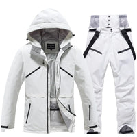 Unisex Winter Skianzug | Zweiteiliges Set in Weiß / Schwarz
