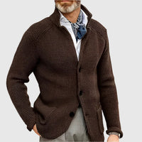 Philipp | Herren Raffinierte Knöpfen Strickjacke in Dunkelbraun