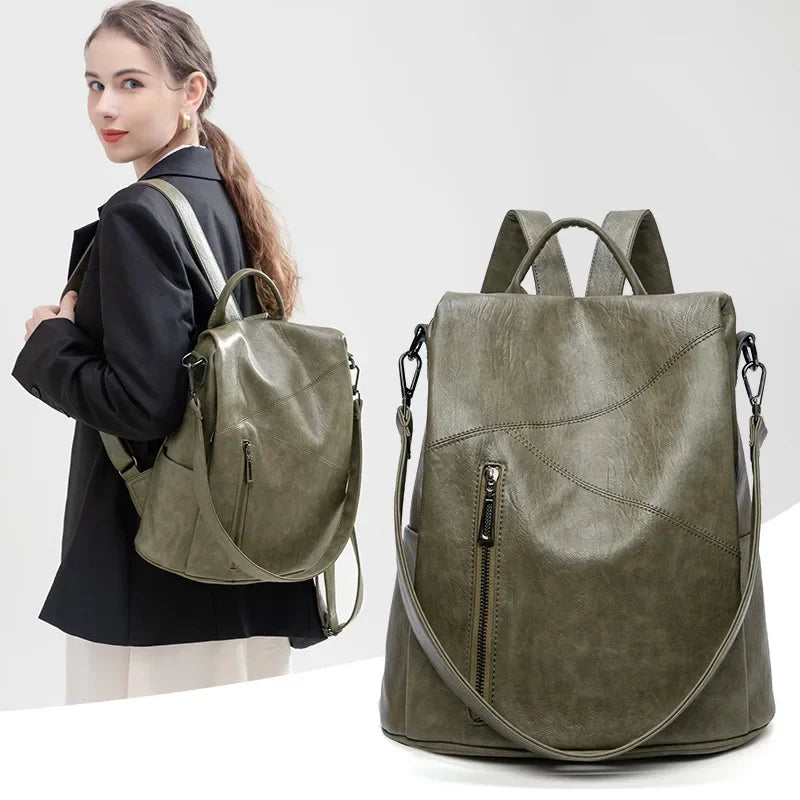 JOANA | DIEBSTAHLSICHERER LEDERRUCKSACK