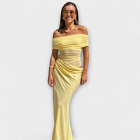 Puss - Rüschendes Unregelmäßiges Kleid in Gelb