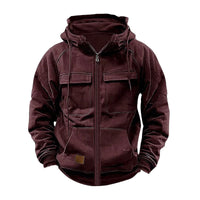 Albrecht® | Premium Robuste Militärjacke für Männer in Burgunderrot