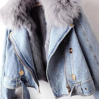 Giara - Denim-Jacke mit Pelzfutter