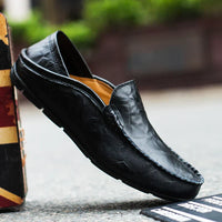 Orthopädische italienische Loafers aus Leder - Lance in Schwarz