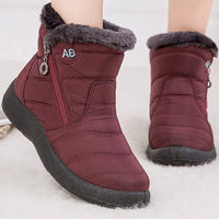 Damen Winter-Schneestiefel | Lässig in Weinrot