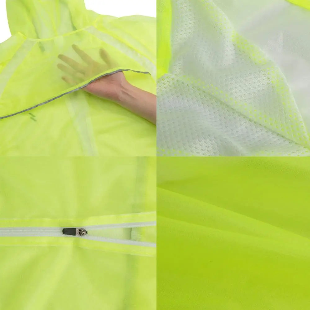 Unisex Regenjacke mit reflektierendem Reißverschluss – Leicht und atmungsaktiv für Outdoor-Aktivitäten