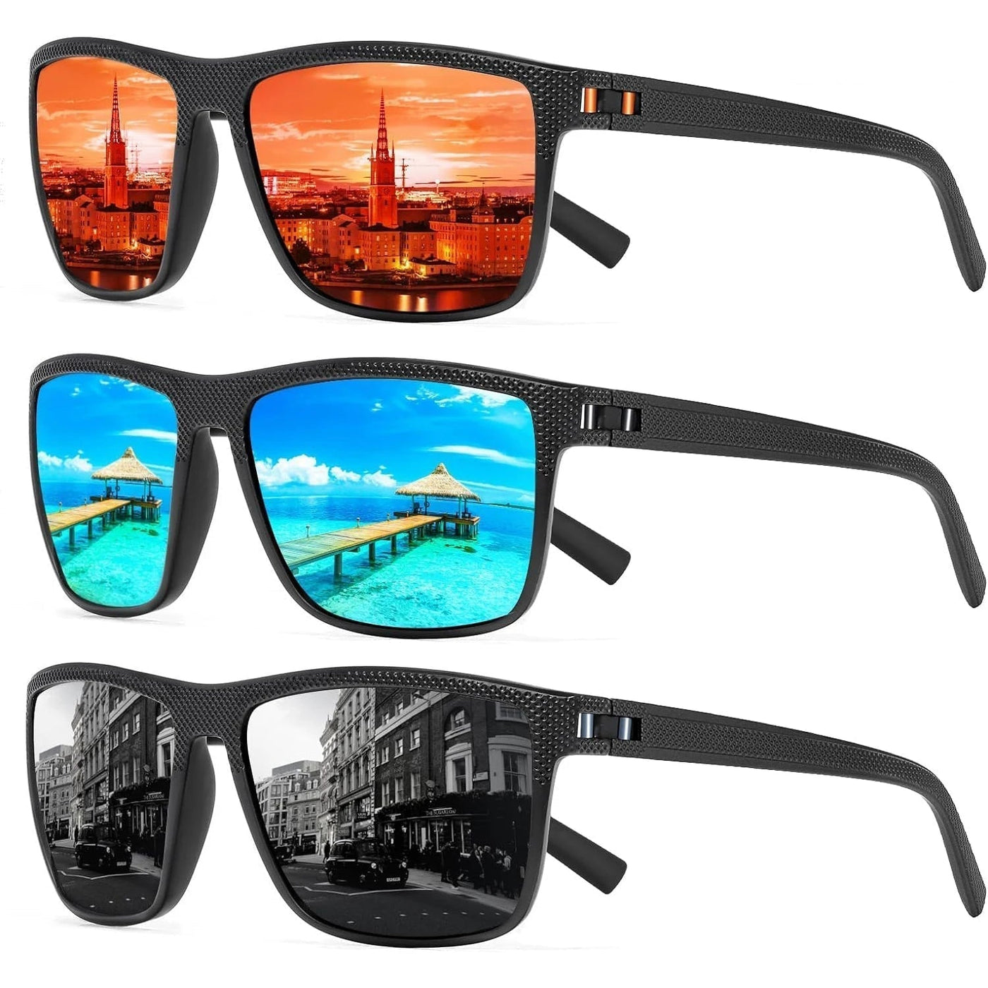Gepolarisierte Sonnenbrille 3er-Pack – Solvion