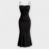 Mia Muse - Elegantes Maxi-Party-Kleid in Schwarz