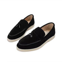 Damen Lässige Flache Casual Loafer in Schwarz