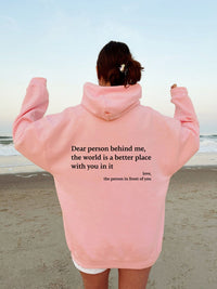 Übergroßer warmer Kapuzenpullover in Rosa