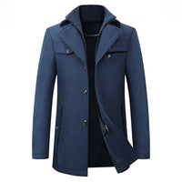 Stephon | Business Casual Verdickter Mantel in Marineblau