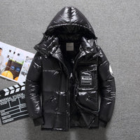 Herren Daunen Jacke Mit Kapuze | Winter in Schwarz