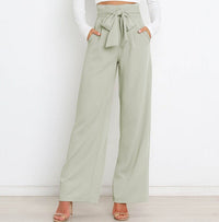 Isabella - Elegante Damenhose mit weitem Bein in Hellgrün