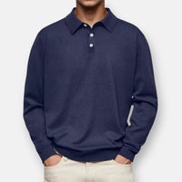 Aiden™ | Langarm-Polo in Marineblau