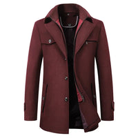 Stephon | Business Casual Verdickter Mantel in Bordeaux
