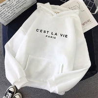 Übergroße bedruckte Kapuzenpullover in Weiß