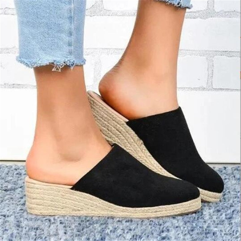 Retro Chic Keilabsatz Sandalen - Vera