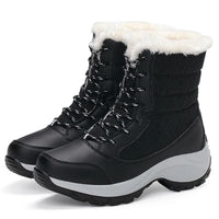 Damen Plateau-Schneestiefel | Lässig in Schwarz